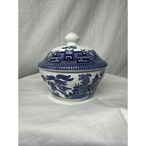 Vintage Churchill Blue Willow Fine English Creamer Made in Staffordshire England